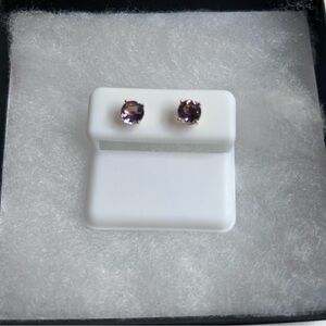 Purple Amethyst CZ Earrings
